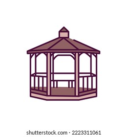 Gazebo color line icon. Pictogram for web page