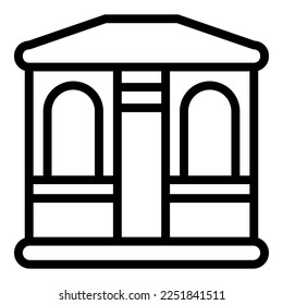 Gazebo construction icon outline vector. Garden house. Patio shelter
