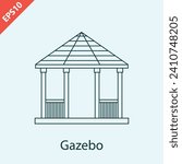 Gazebo design vector icon flat modern isolated illustration