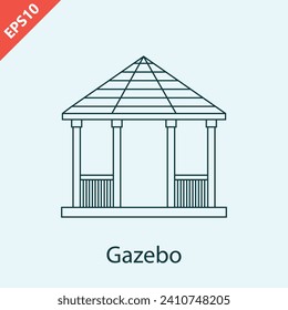 Design-Vektorsymbol von Gazebo flach, modern, isoliert