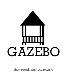 gazebo house silhouette design logo