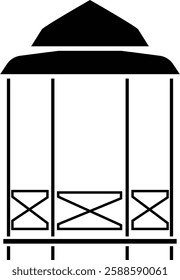 gazebo icon, Black gazebo park silhouette vector template designs, isolated on a transparent background. Gazebo of pergola icons. Gazebo park. Wooden alcove patio, perfect for logos, web page