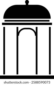 gazebo icon, Black gazebo park silhouette vector template designs, isolated on a transparent background. Gazebo of pergola icons. Gazebo park. Wooden alcove patio, perfect for logos, web page
