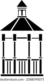 gazebo icon, Black gazebo park silhouette vector template designs, isolated on a transparent background. Gazebo of pergola icons. Gazebo park. Wooden alcove patio, perfect for logos, web page