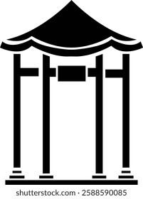 gazebo icon, Black gazebo park silhouette vector template designs, isolated on a transparent background. Gazebo of pergola icons. Gazebo park. Wooden alcove patio, perfect for logos, web page