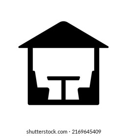 Gazebo icon. Black silhouette. Front side view. Vector simple flat graphic illustration. Isolated object on a white background. Isolate.