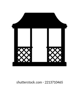 Gazebo icon. Black silhouette. Front side view. Vector simple flat graphic illustration. Isolated object on a white background. Isolate.