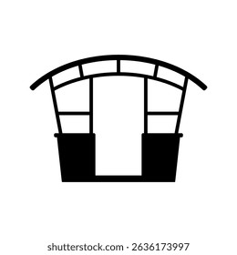 Gazebo icon. Black silhouette. Front side view. Vector simple flat graphic illustration. Isolated object on white background. Isolate.