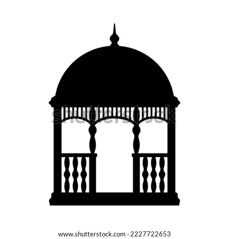 Gazebo icon. Black silhouette. Front side view. Vector simple flat graphic illustration. Isolated object on a white background. Isolate.
