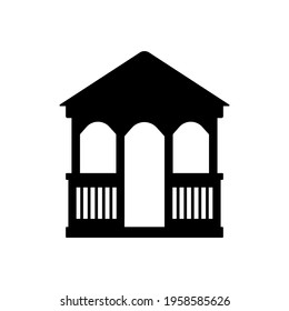 Gazebo icon. Black silhouette. Side view. Vector simple flat graphic illustration. The isolated object on a white background. Isolate.