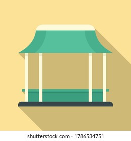 Gazebo icon. Flat illustration of gazebo vector icon for web design