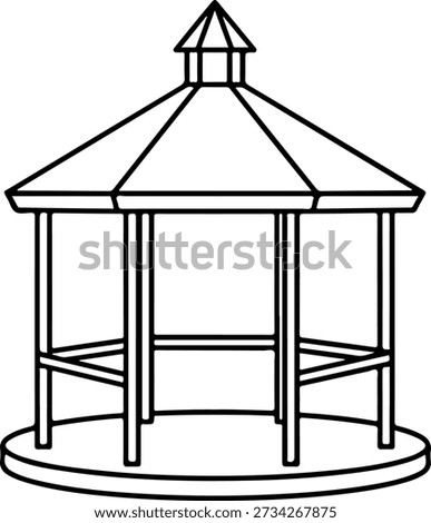 Gazebo icon representing a park pavilion used for shelter, gatherings, and outdoor relaxation
