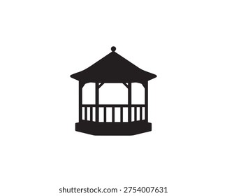 Gazebo icon silhouette vector design art illustration