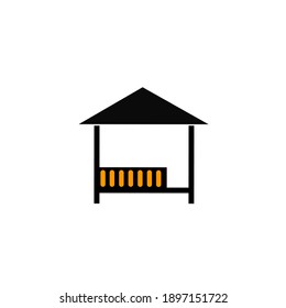 Vector de icono Gazebo, signo de objeto, ilustración vectorial