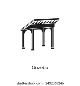 Gazebo icon vector. Pavilion symbol icon vector. Linear style sign for mobile concept and web design. tent symbol logo illustration. vector graphics - Vector.