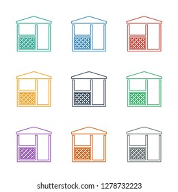 gazebo icon white background. Editable line gazebo icon from gardening. Trendy gazebo icon for web and mobile.