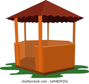 Gazebo, ilustración, vector sobre fondo blanco