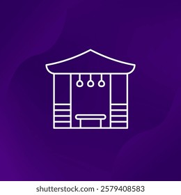 gazebo or pavilion icon, line vector design