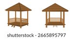 gazebo set vector illustration isolated on white background.