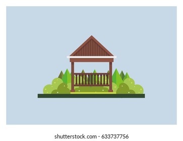 gazebo simple flat illustration