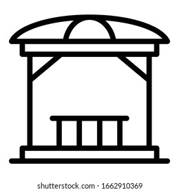 Gazebo structure icon. Outline gazebo structure vector icon for web design isolated on white background