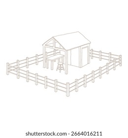 A gazebo with a table and chairs surrounded by a fence