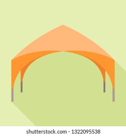Gazebo tent icon. Flat illustration of gazebo tent vector icon for web design