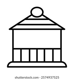 Gazebo Vector Line Icon Design