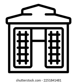 Gazebo window icon outline vector. Pergola house. Summer patio