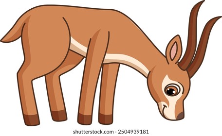 Gazelle cartoon animal. Cute forest baby character