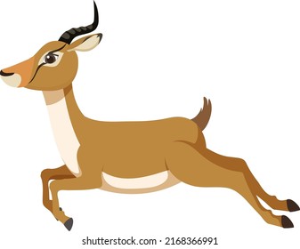 Gazelle cartoon character isolated illustration