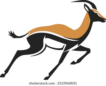 A gazelle gracefully leaps across an empty expanse