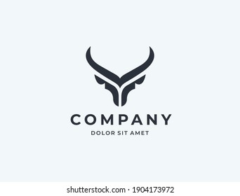 Gazelle head logo. Taurus symbol. Vector illustration.