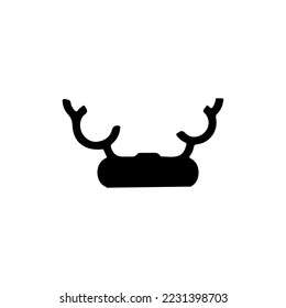 Gazelle horn icon. Simple style nature conservation association poster background symbol. Gazelle horn brand logo design element. Gazelle horn t-shirt printing. Vector for sticker.