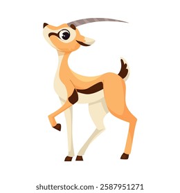 Gazelle with Horn as Tropical Animal and Wild African Fauna Vector Illustration