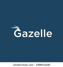 gazelle icon logo on blue background