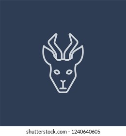 Gazelle icon. Trendy flat vector line Gazelle icon on dark blue background from animals  collection. 