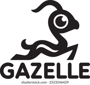 A Gazelle logo icon style vector with a white background