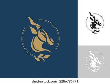 Gazelle logo set design Vector