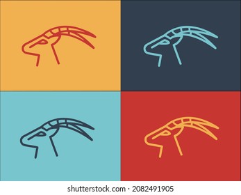 Gazelle Logo Template, Simple Flat Icon of gazelle,wildlife,antelope
