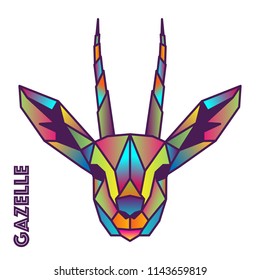 Gazelle | Low Poly | Colorful Polygonal Animal Set