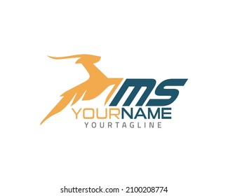 logotipo Gazelle MS Speed, diseño de logotipo completamente vectorial y personalizado