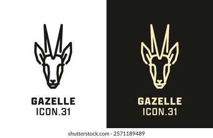Gazelle stylized head geometric line icon
