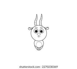 Gazelle vector isolated outline icon. Gazelle animal vector icon. Gazelle icon 