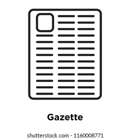 Gazette icon vector isolated on white background, Gazette transparent sign , sign and symbols in thin linear outline style