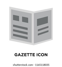Gazette icon vector isolated on white background, Gazette transparent sign