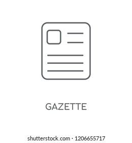 Gazette linear icon. Gazette concept stroke symbol design. Thin graphic elements vector illustration, outline pattern on a white background, eps 10.