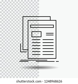 Gazette, media, news, newsletter, newspaper Line Icon on Transparent Background. Black Icon Vector Illustration
