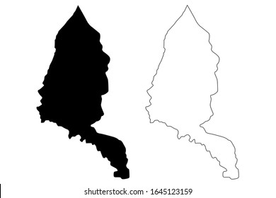 Gazi Baba Municipality (Republic of North Macedonia, Skopje Statistical Region, Greater Skopje) map vector illustration, scribble sketch Gazi Baba map