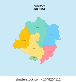 Gazipur district map of Bangladesh